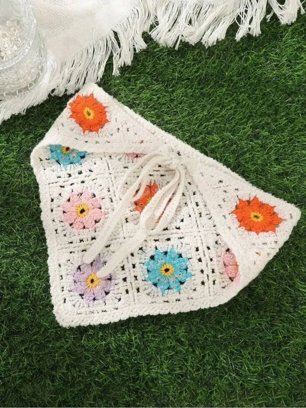 Crochet Floral Bandana S189